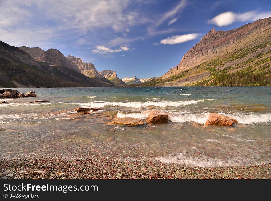 Taken from the shore of St Marys Lake at Glacier National Park in Montana. Taken from the shore of St Marys Lake at Glacier National Park in Montana.