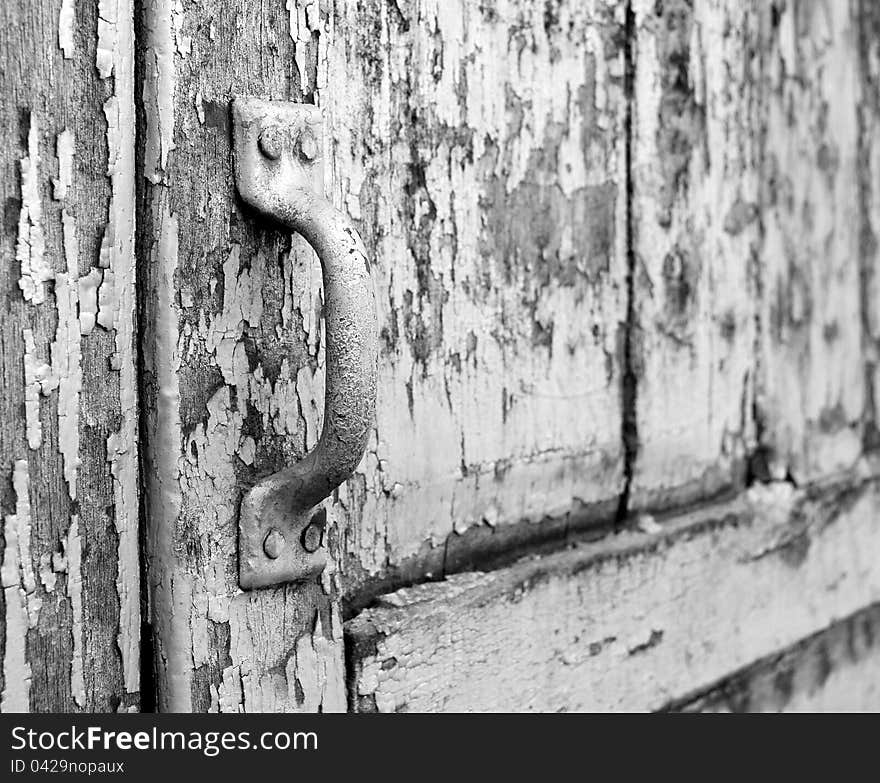 Close-up of old door handlern