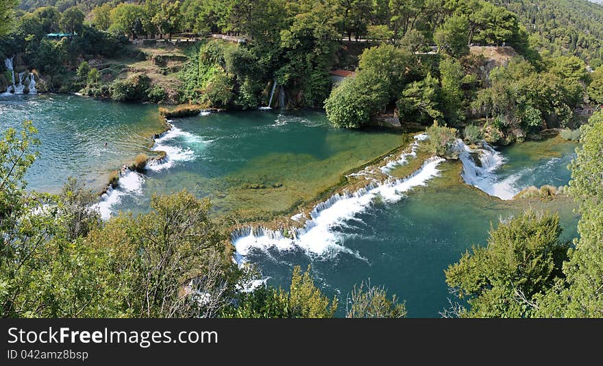 The Krka National Park is one of the Croatian national parks, named after the river Krka that it encloses. The Krka National Park is one of the Croatian national parks, named after the river Krka that it encloses.