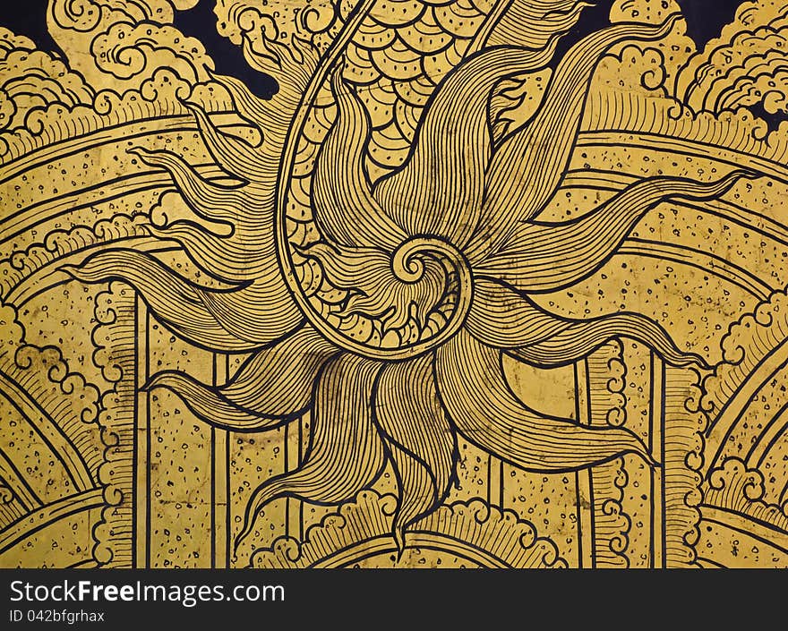 Tail of dragon in Thai style art. Tail of dragon in Thai style art