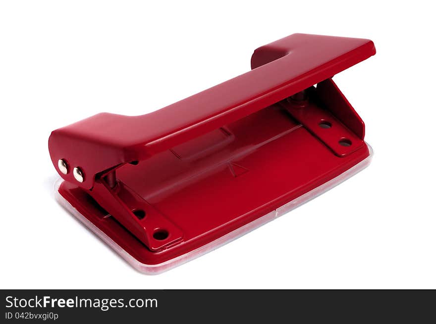 Red two hole office puncher