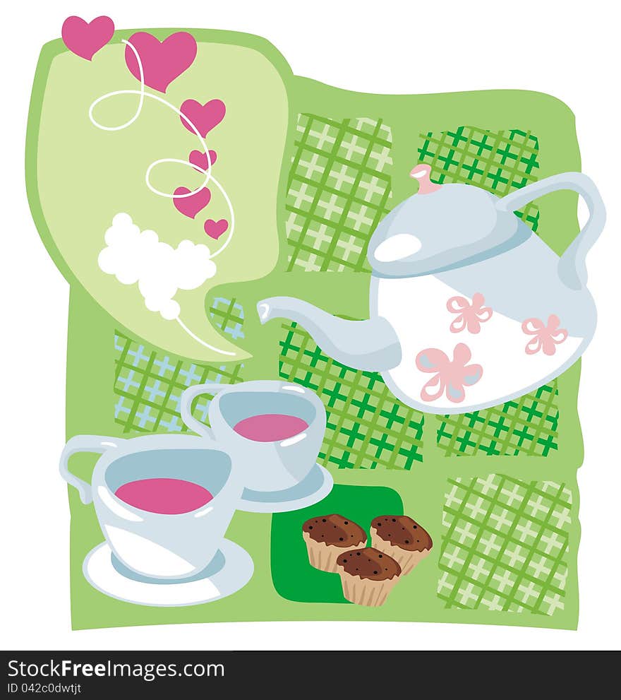 Tea time on Valentine\'s Day. Tea time on Valentine\'s Day