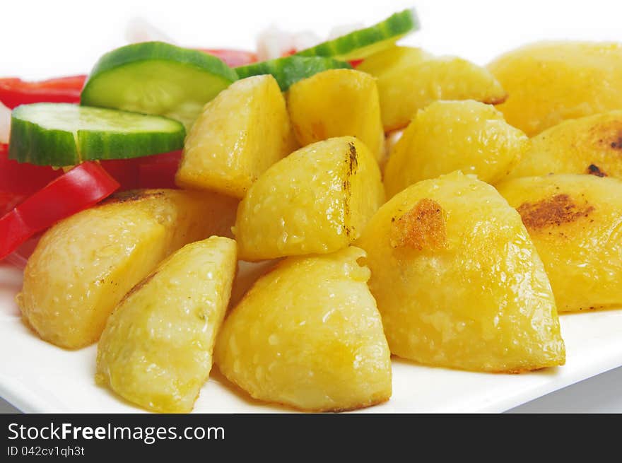 Healthy lunch. potatoes with vegetables
