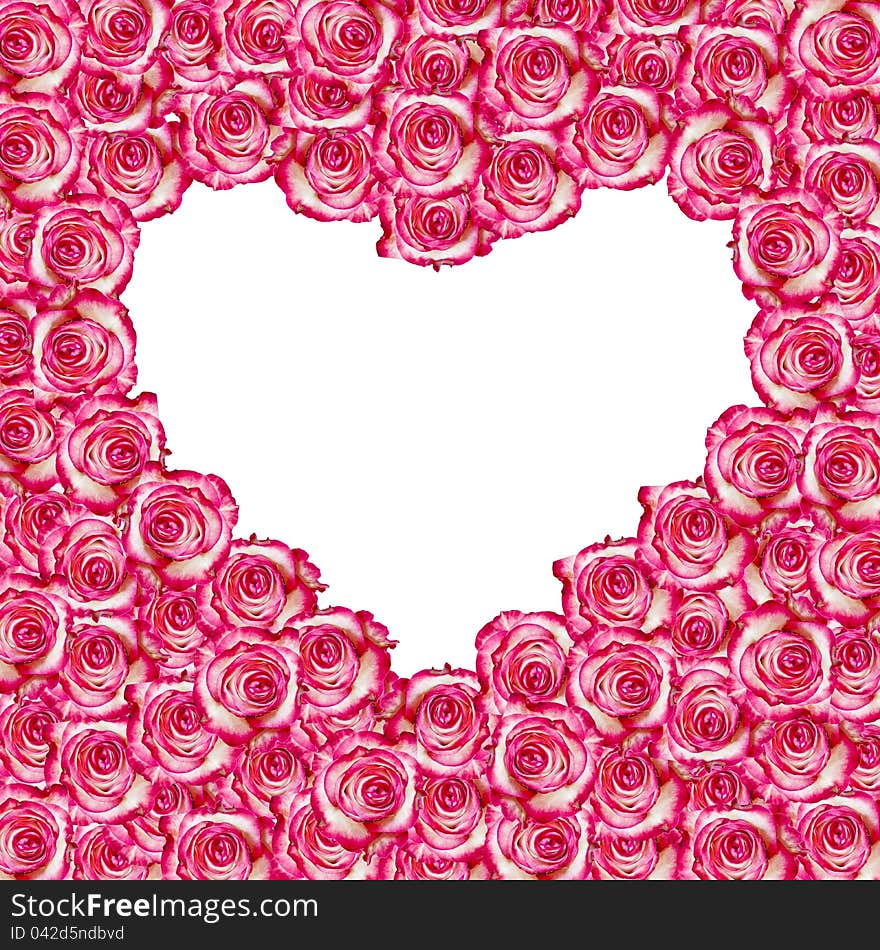 Creative Heart shaped rose frame. Abstract background