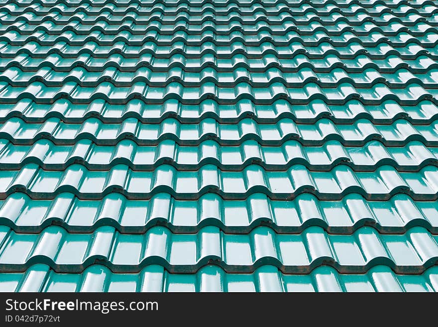 Image of Green color roof tile