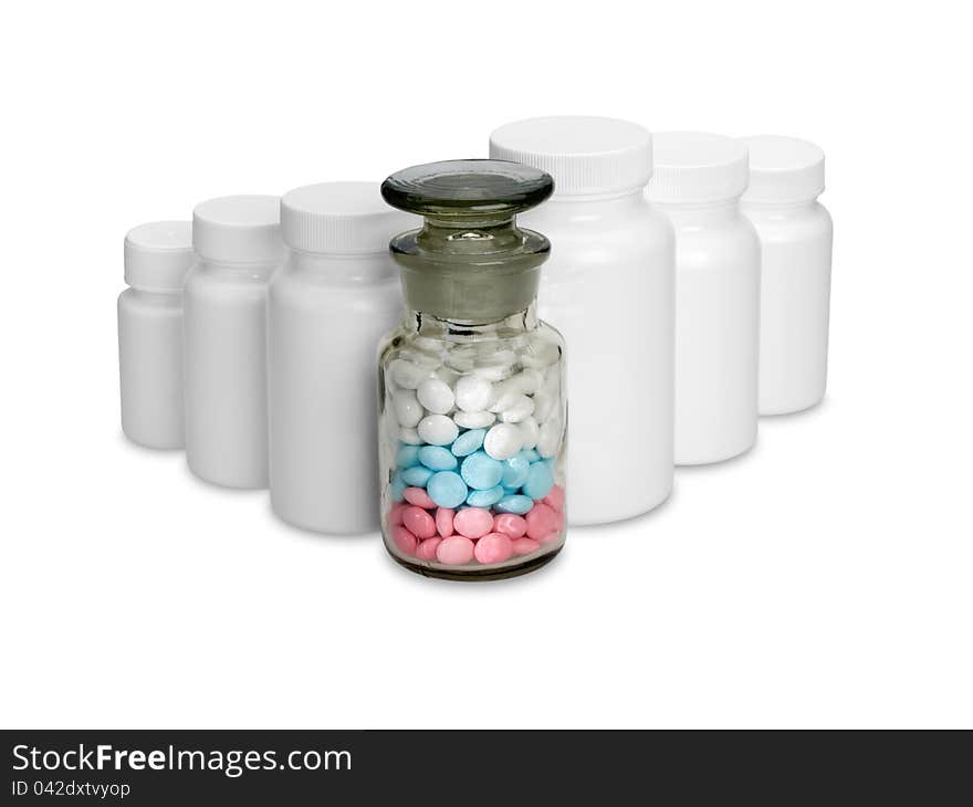 Vials with medicines.