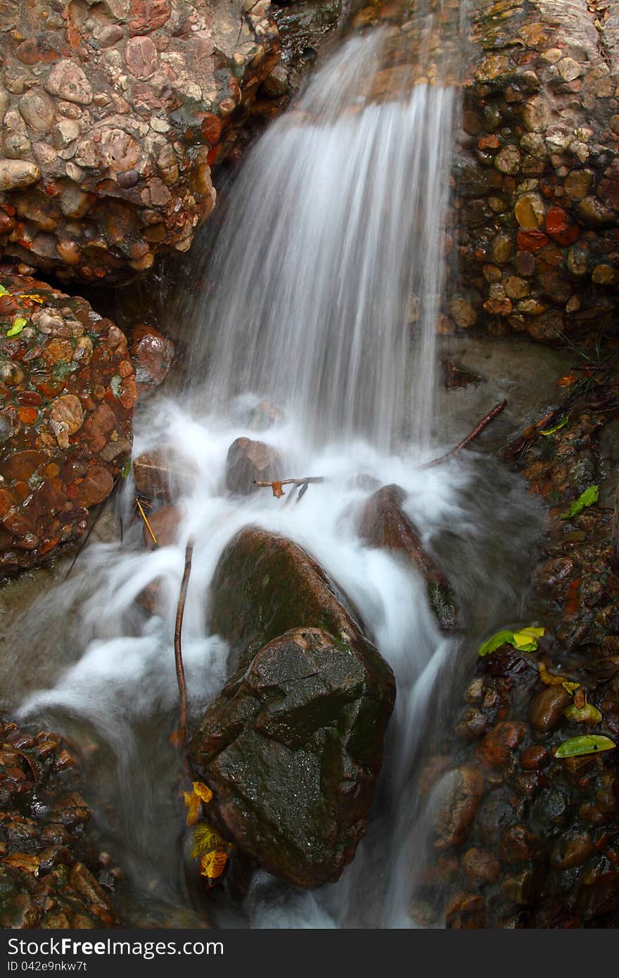 Stream in mountain in a geological park