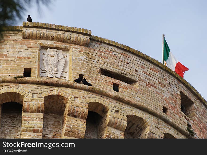 Top of the tower, Acquaviva Picena s fortress