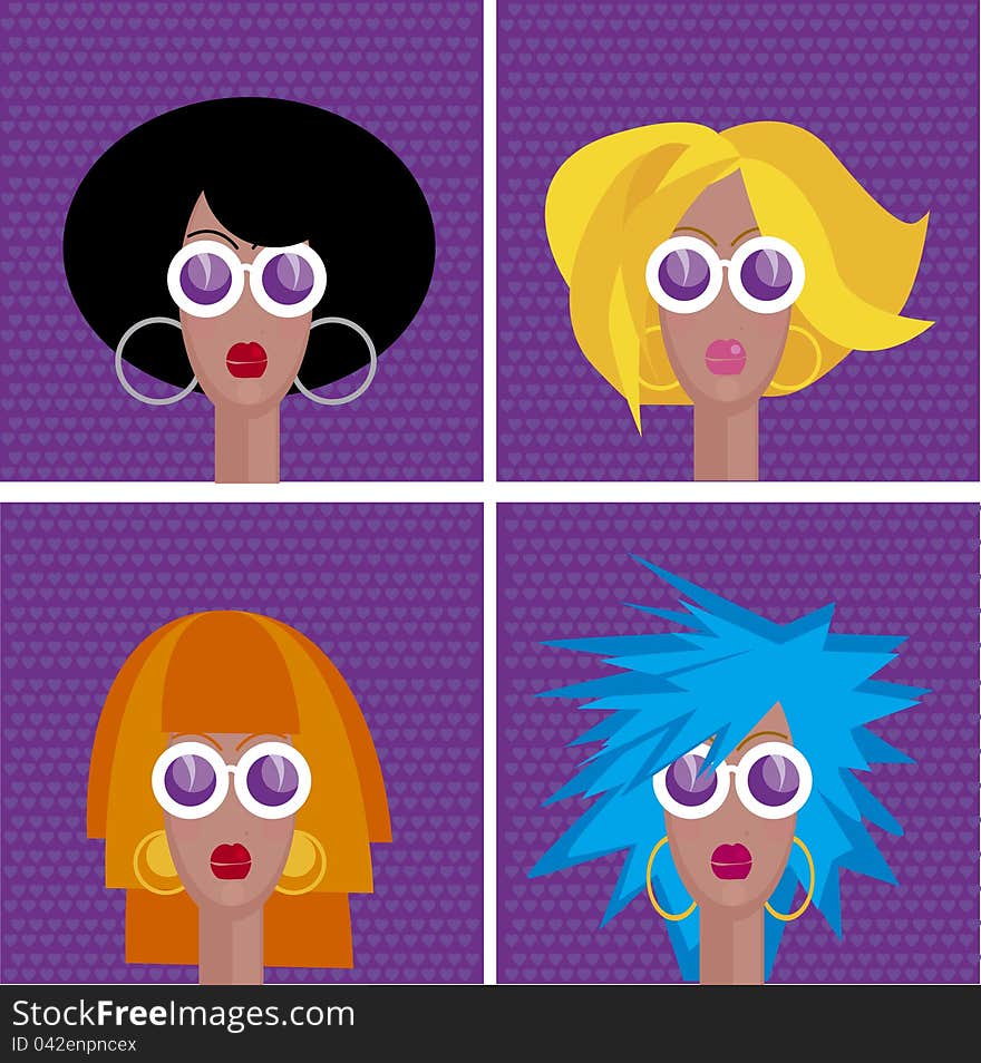 Vector illustration of haircut set