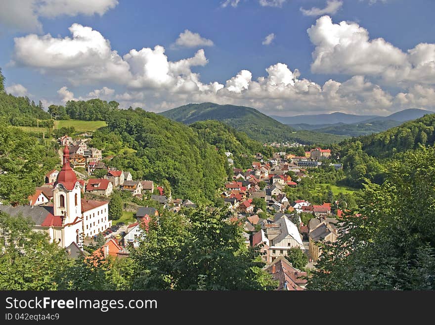 Mountain town Stramberk, known for its picturesque Moravian Bethlehem