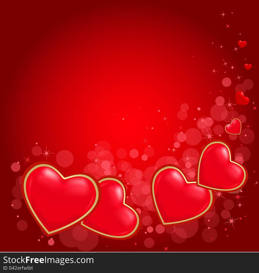 Illustration of valentine heart on abstract background. Illustration of valentine heart on abstract background.