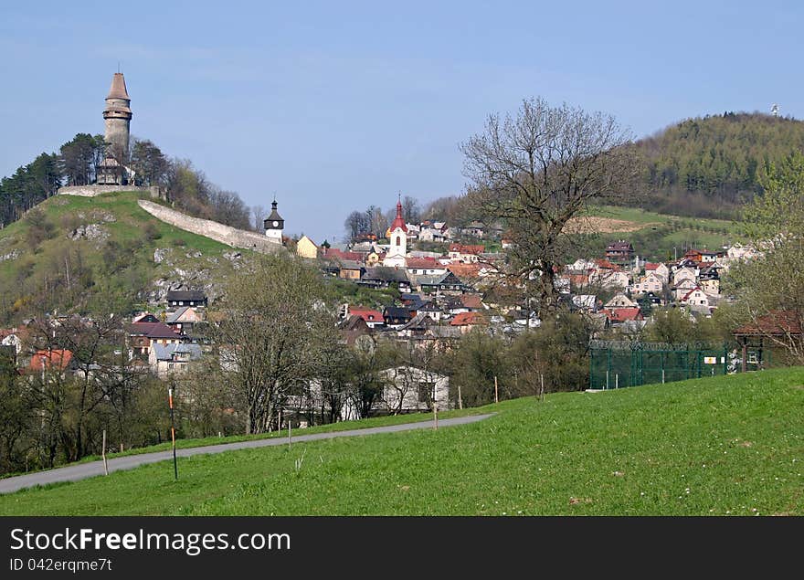 Mountain town Stramberk, known for its picturesque Moravian Bethlehem