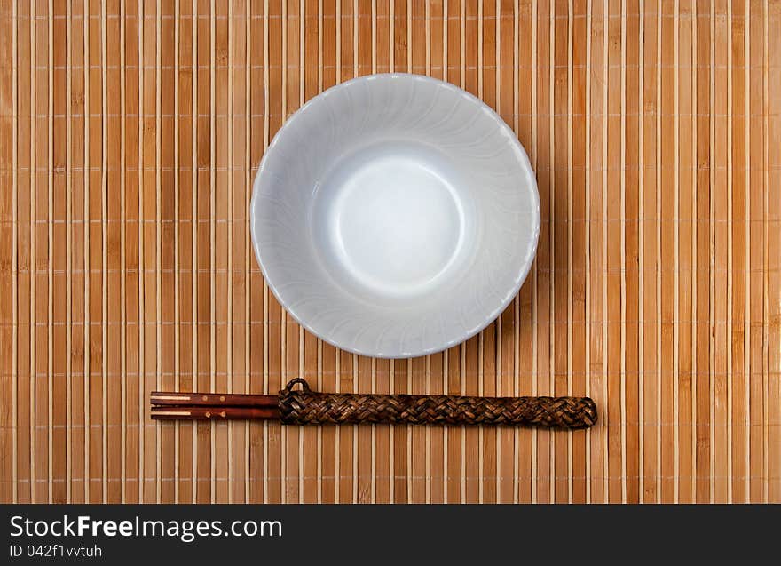 Chopstick on bamboo