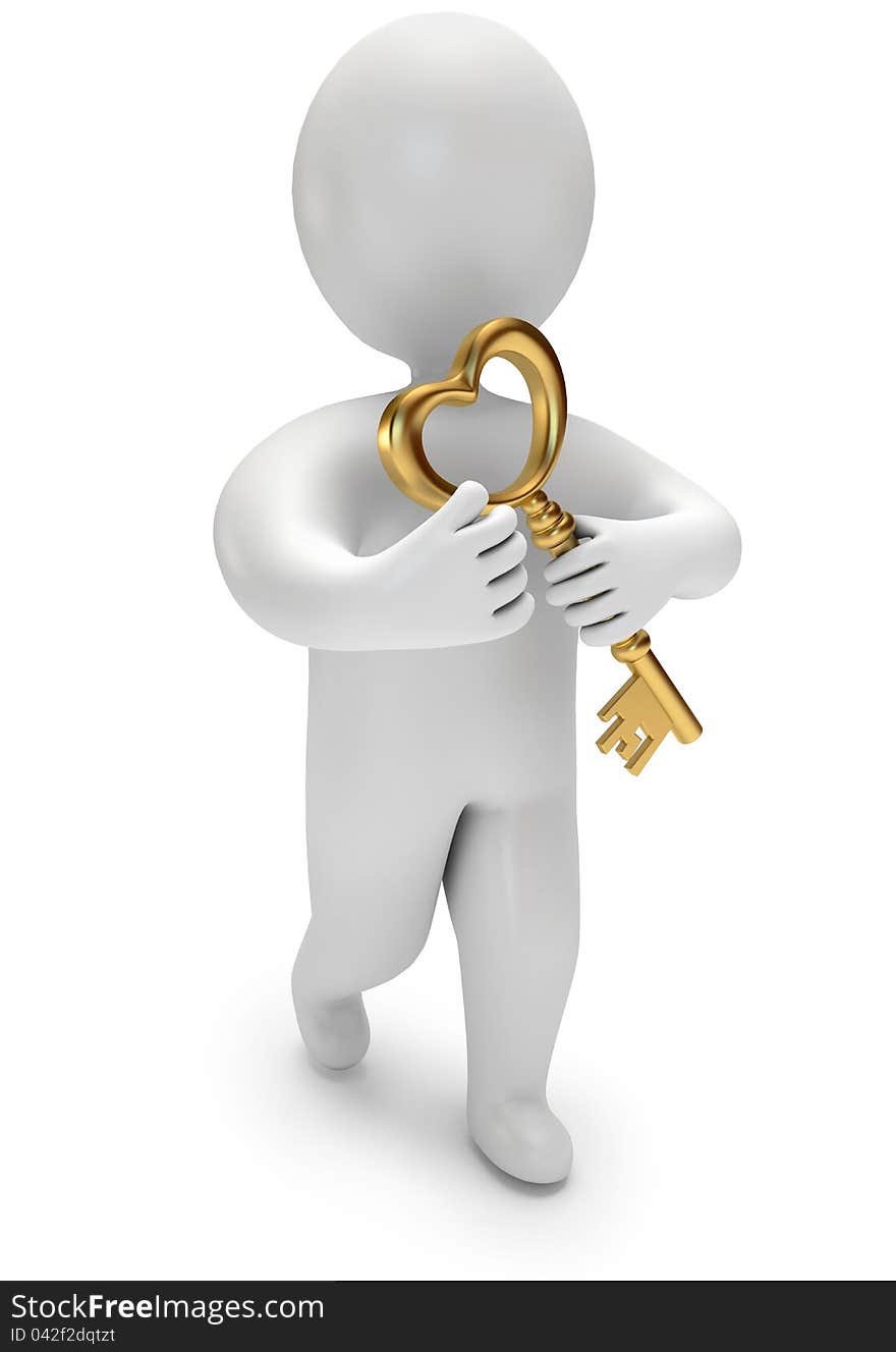 Person Holds The Golden Key