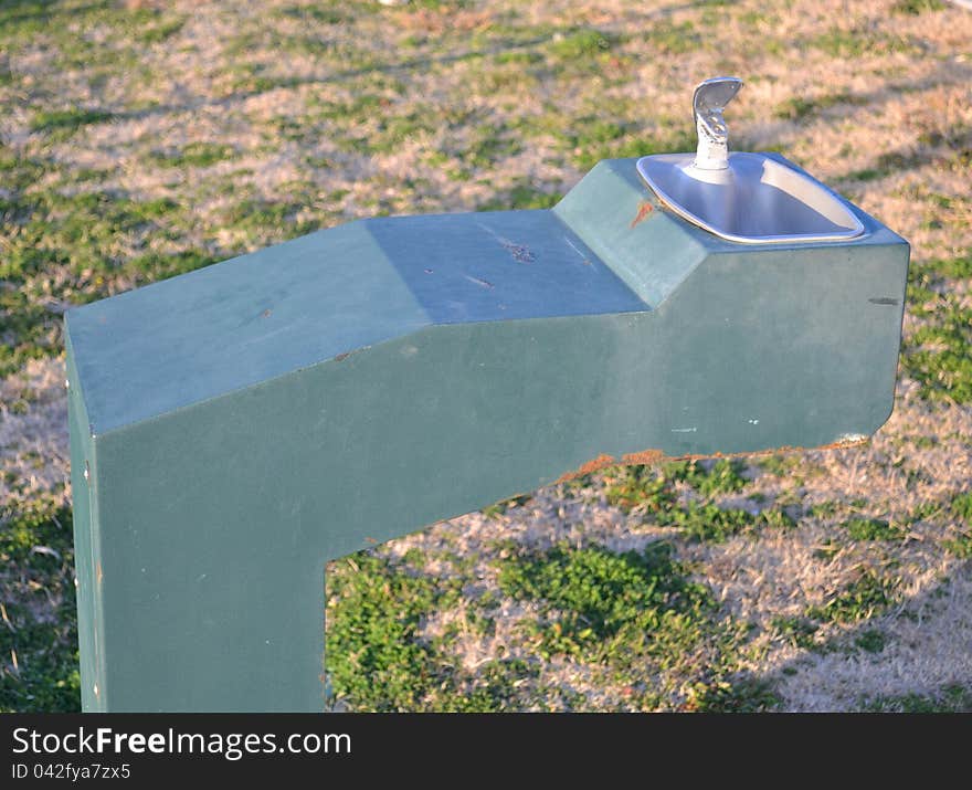 A water fountain at Mt. Peak Park in Midlothian, Texas.