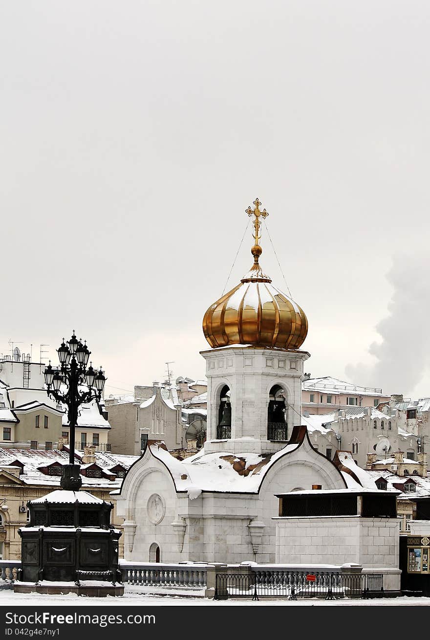 Chapel on the Kropotkin Square in Moscow. Chapel on the Kropotkin Square in Moscow