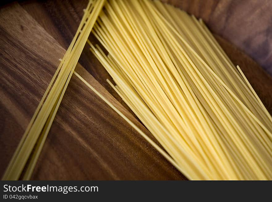 Italian pasta put on wooden tray. Italian pasta put on wooden tray