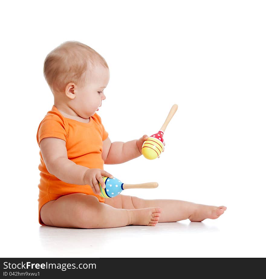 Baby playing with musical toy