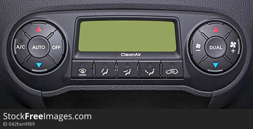 Climat control panel in car with adjustment buttons