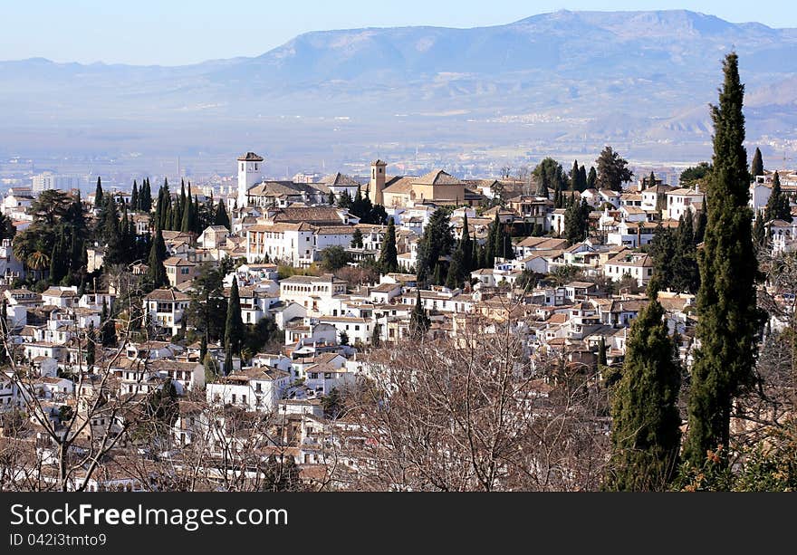 Albaycin district in teh ciry of Granada. Albaycin district in teh ciry of Granada