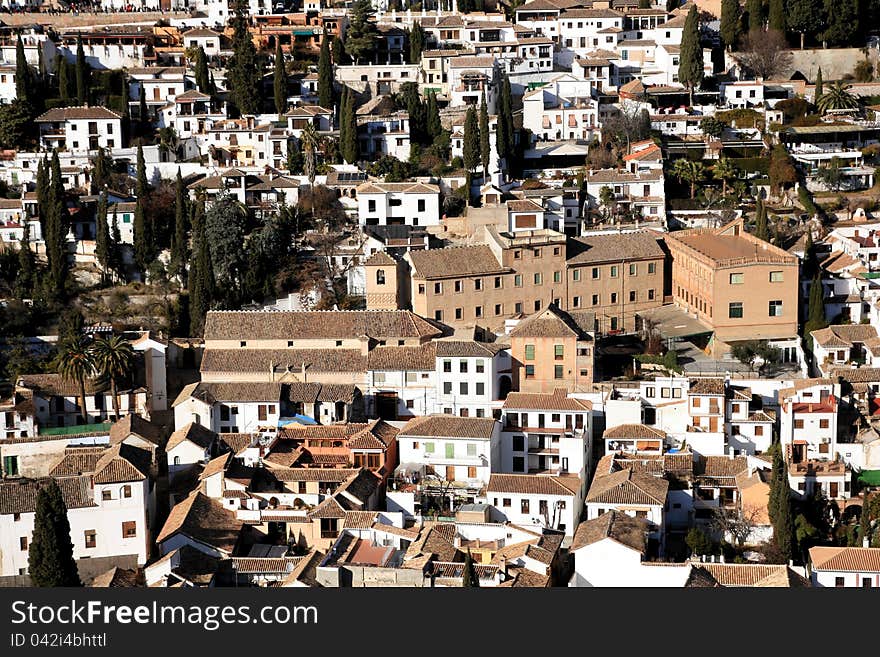 Albaycin district in the city of Granada. Albaycin district in the city of Granada