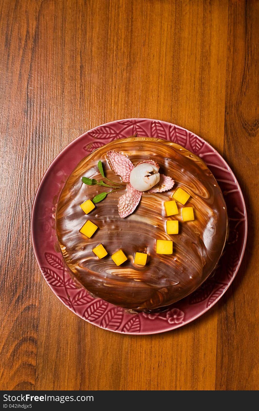 Top View Of A Chocolate Layer Cake