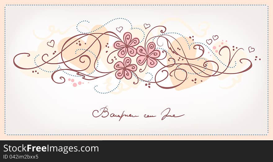 Cute Pink Flowers Vintage Background