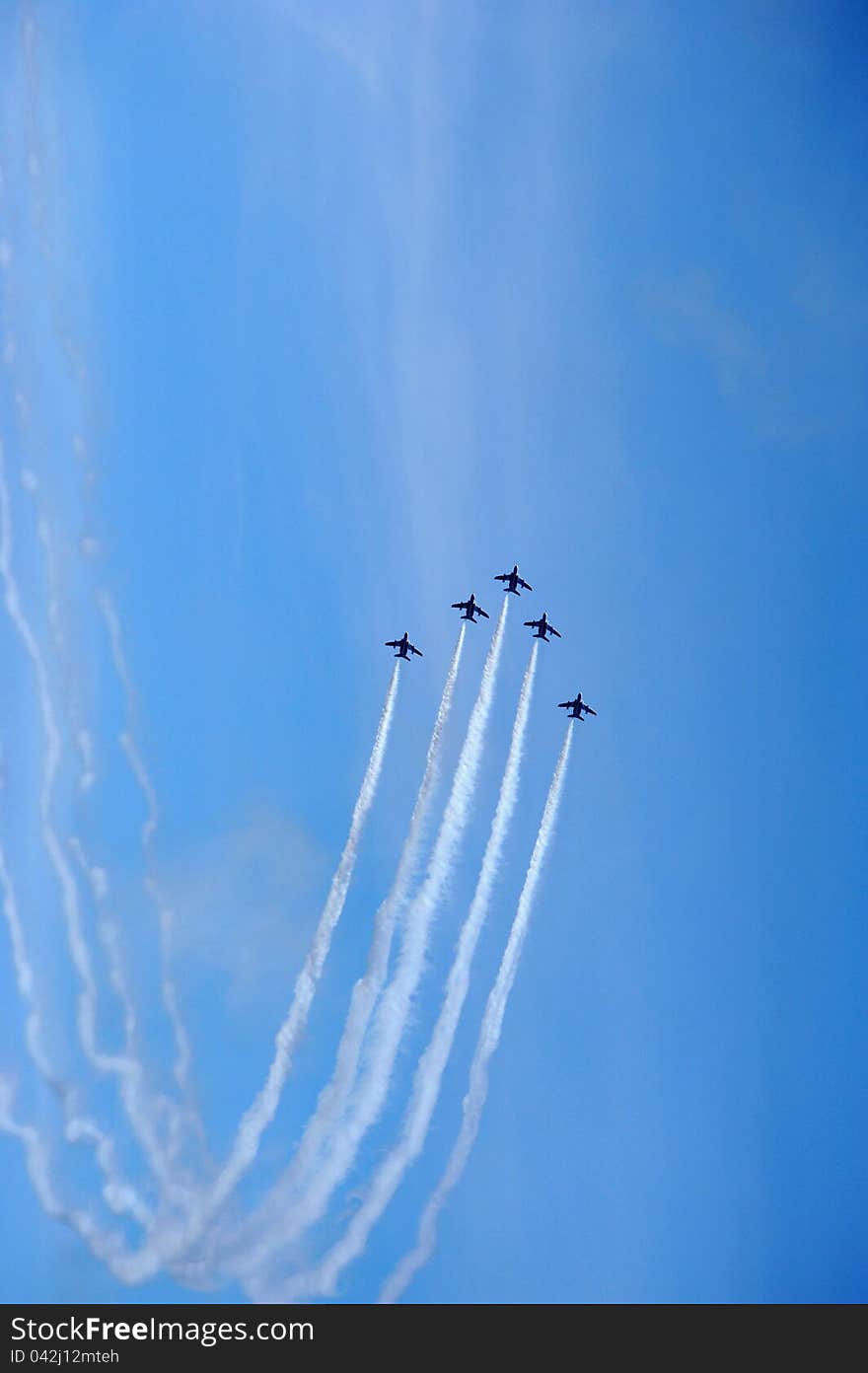 Air force acrobatic team airshow at blue impulse of japan