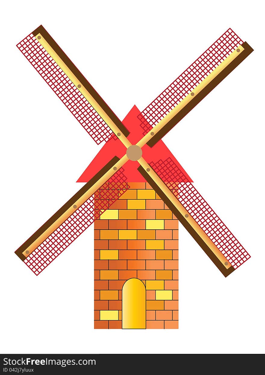 Vector illustration of a windmill