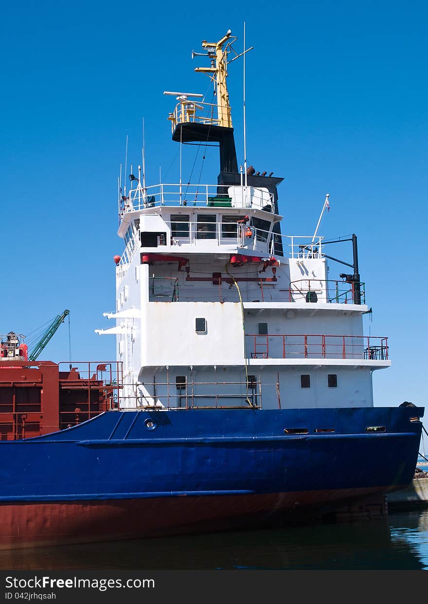 Bridge Of A Small Freighter Cargo Boat