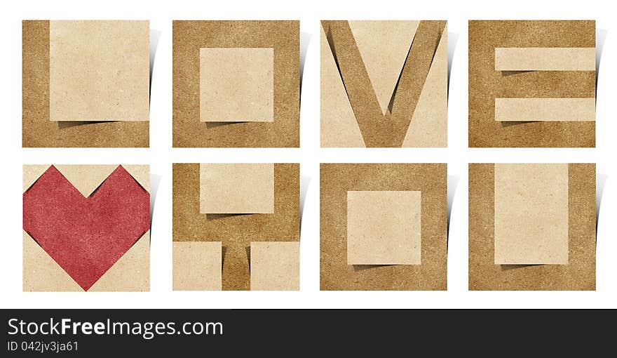 I love you alphabet recycled paper craft