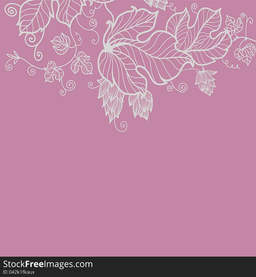 Floral greeting card in pink tones