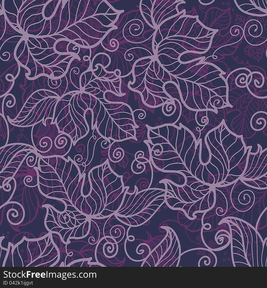 Floral seamless pattern in violet tones