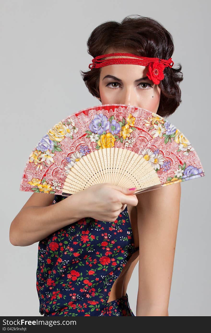 Woman with a fan