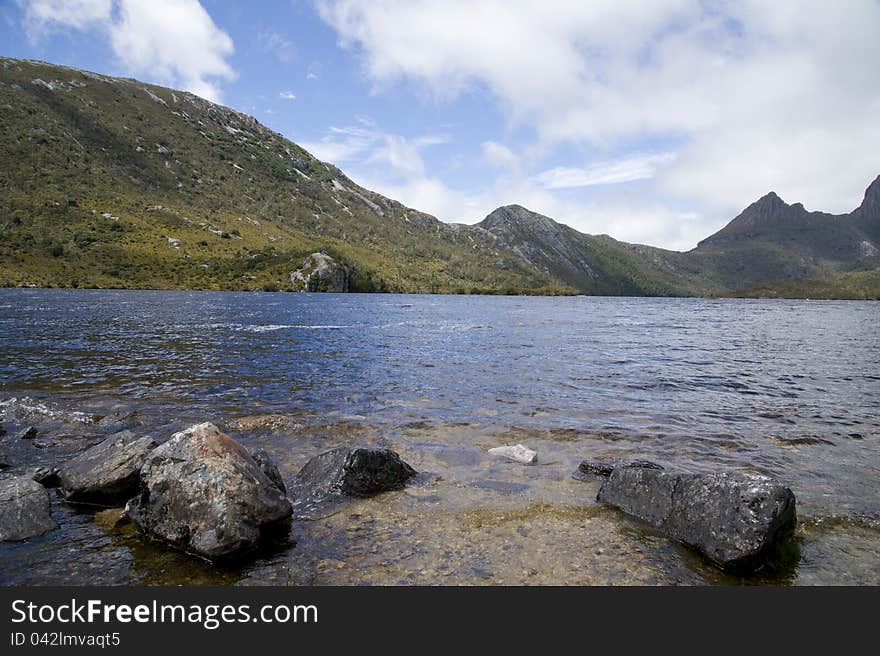 Mountain landscape in Tasmania island