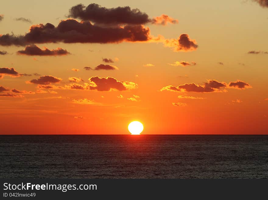 Beautiful sunset over the ocean