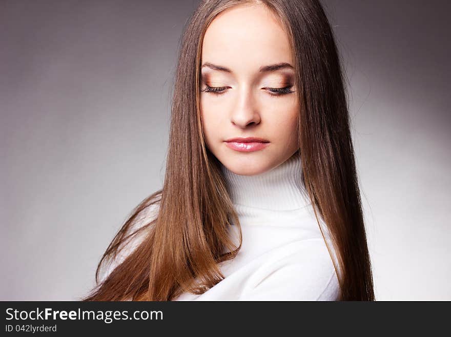 Woman with professional makeup