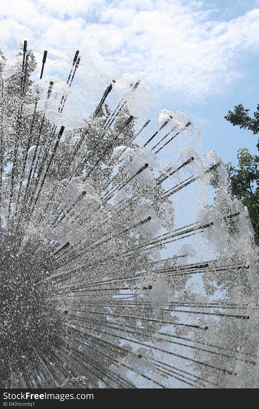 Detail of spraying water at the Berger Fountain in a park in Minneapolis, Minnesota. Detail of spraying water at the Berger Fountain in a park in Minneapolis, Minnesota.