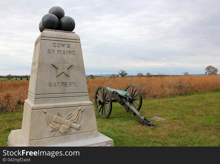 6th maine battery monument at gettysburg