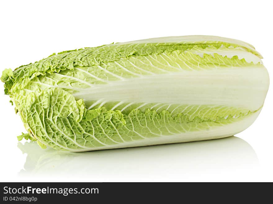 Fresh cabbage on a white background. Fresh cabbage on a white background.