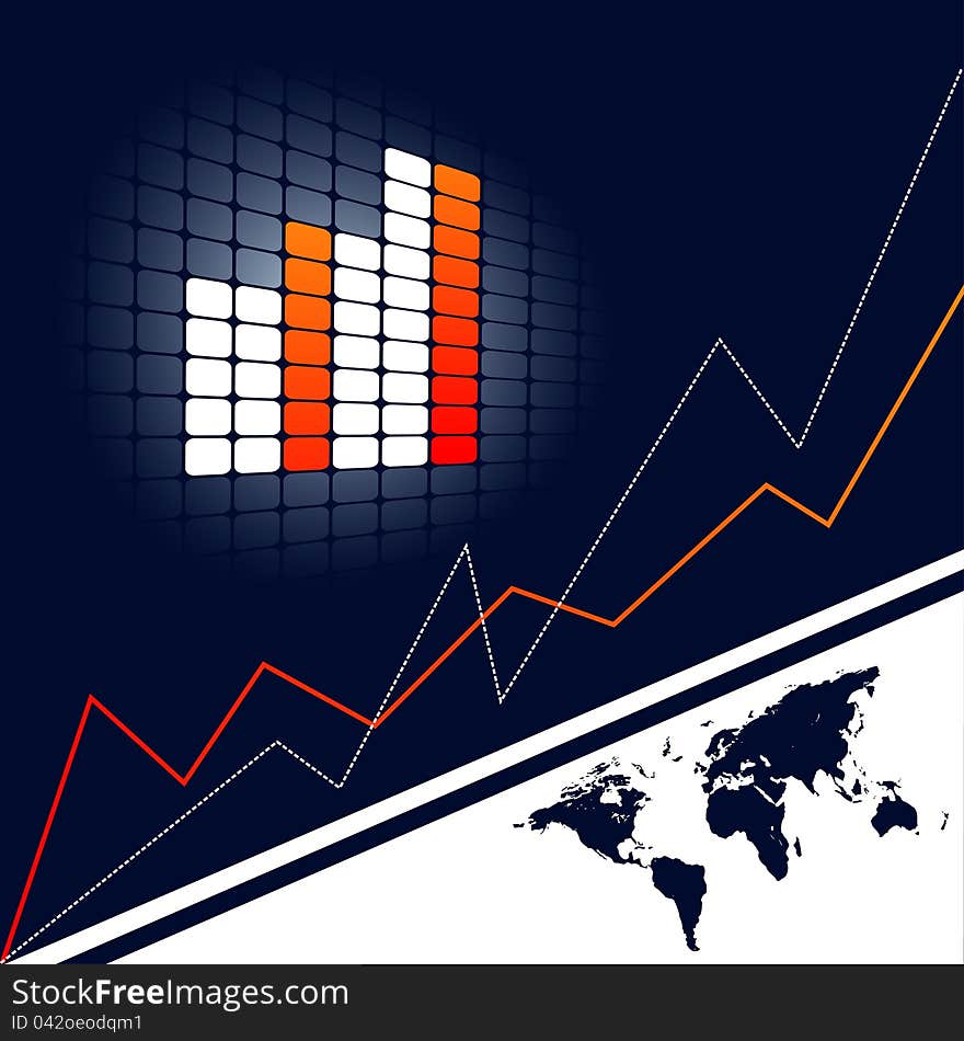 Modern background with world map