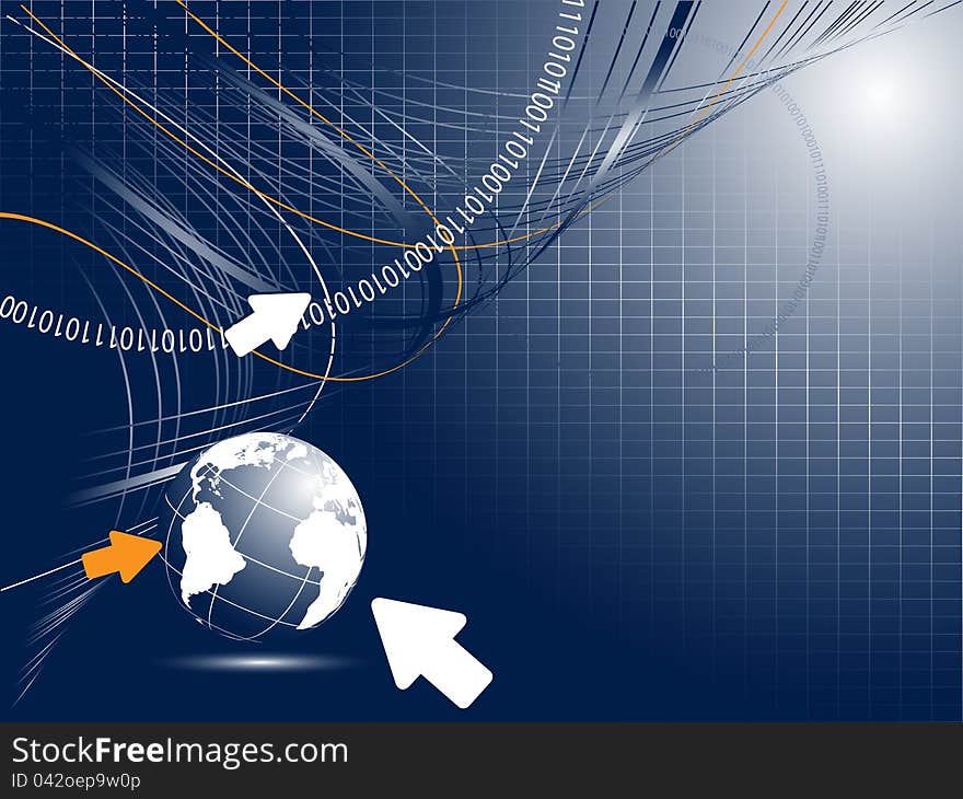 Abstract backdrop with binary code, lines and copy space. Eps10