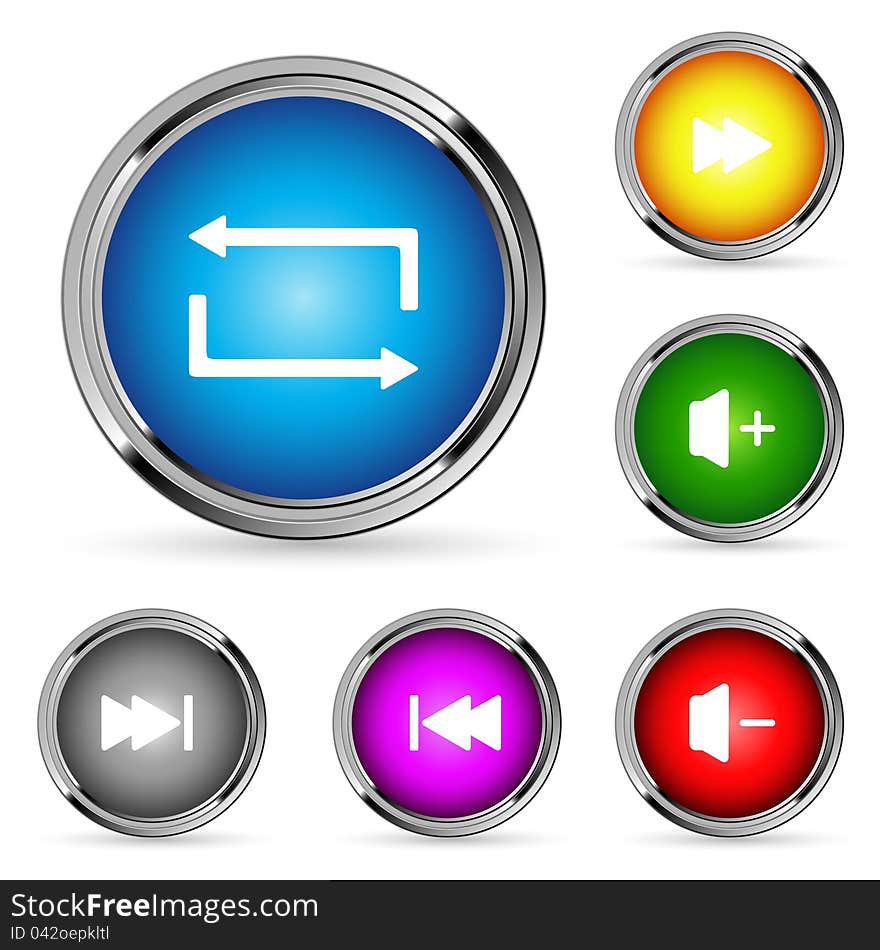 Vector web player buttons