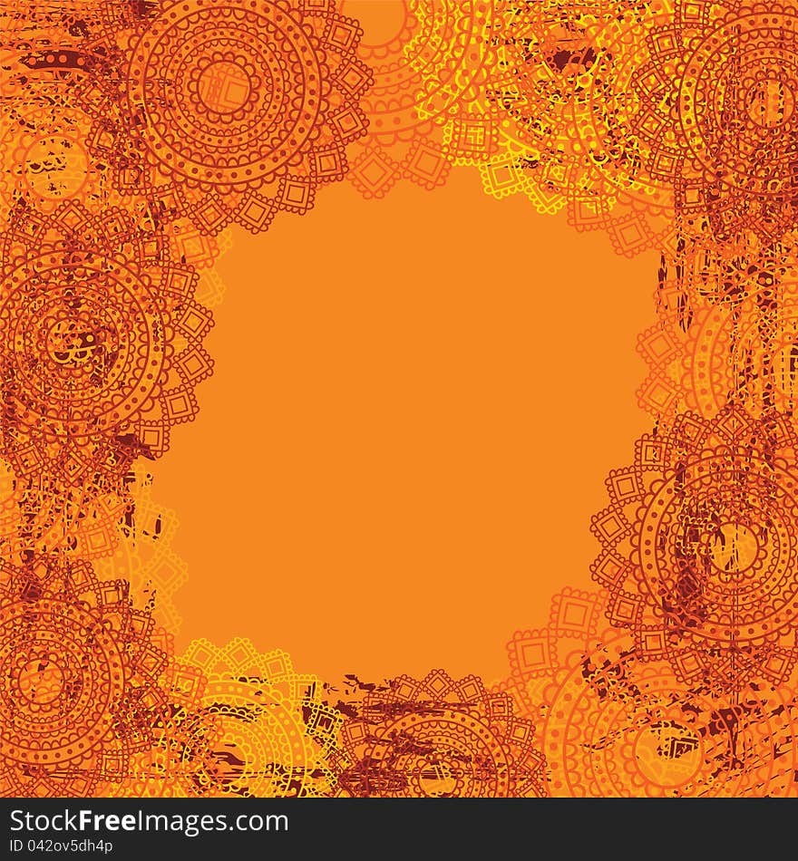 Colourful Mandala- Grunge Background