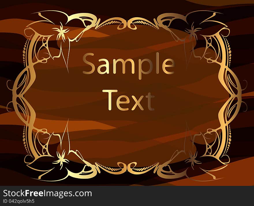 Decorative gold frame for text. . Decorative gold frame for text.