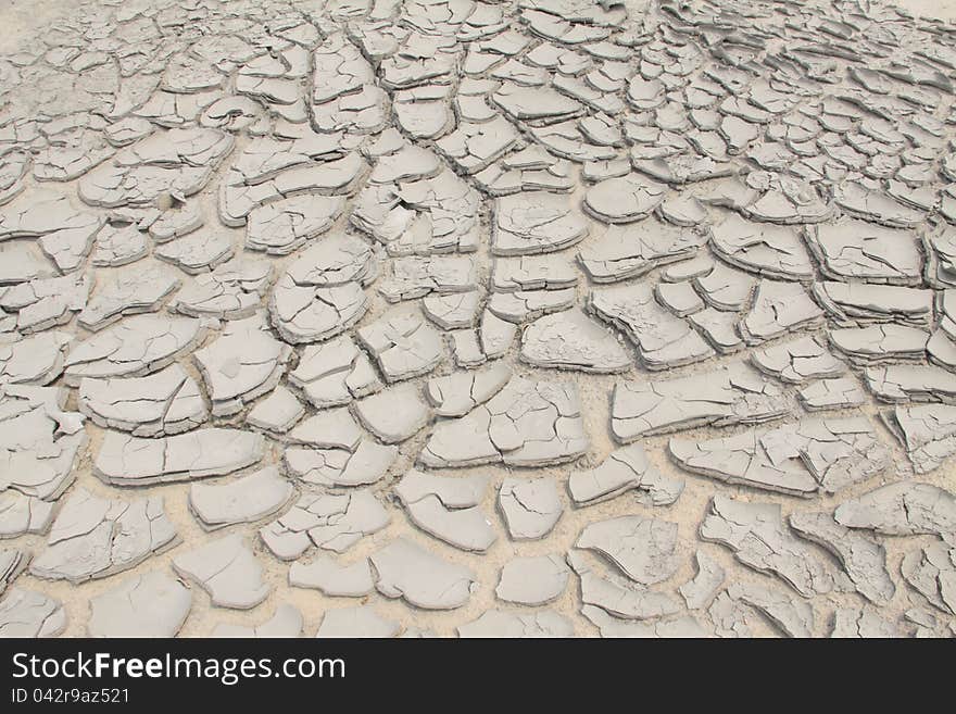 Closeup of crack in the ground