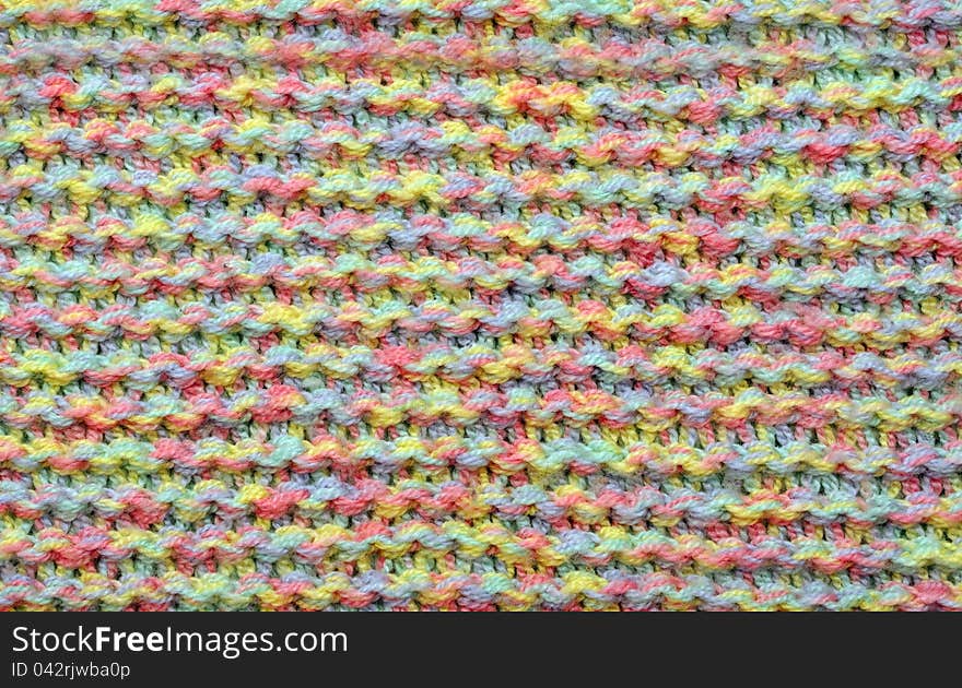 Colored knit wool background and texture