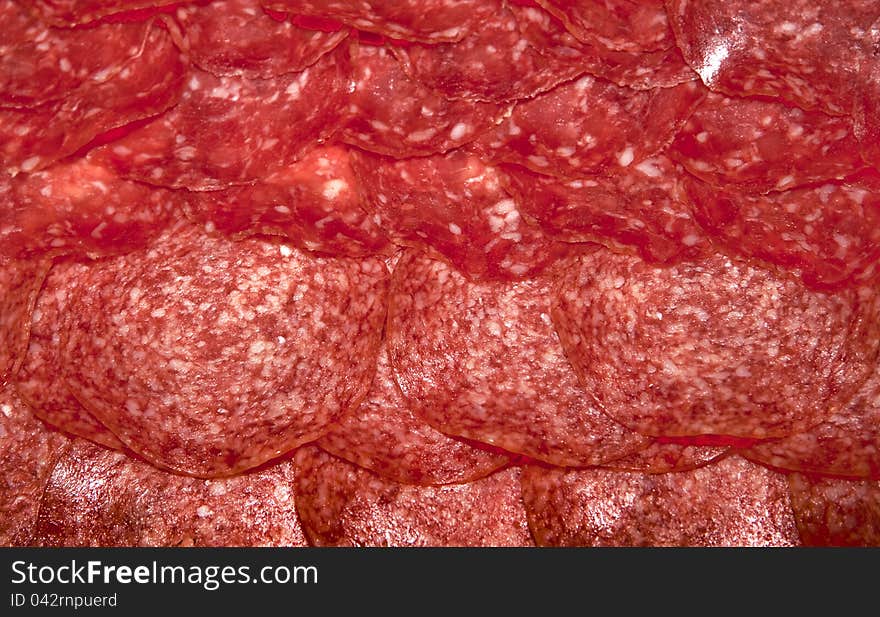 Sliced ​​salami