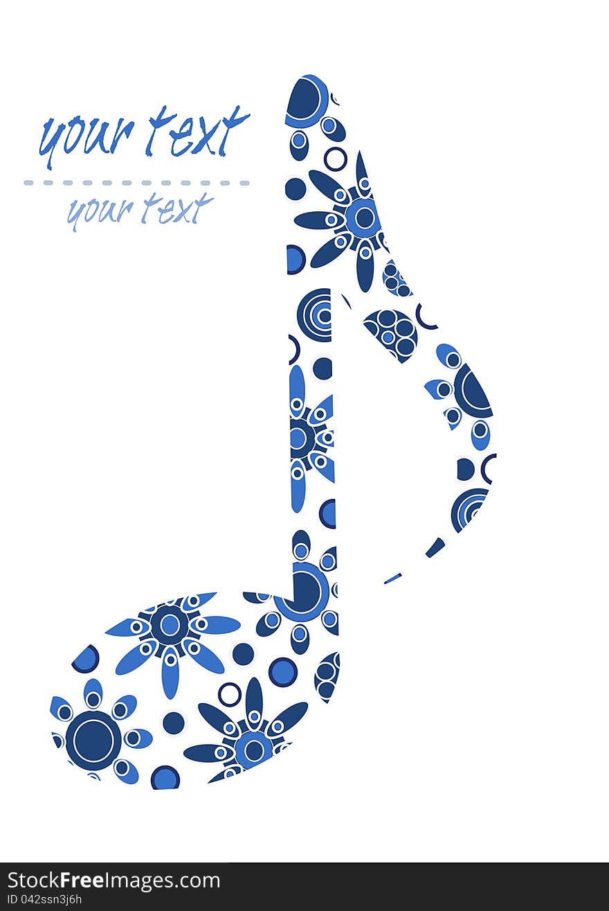 Pattern blue big note with place for your text. Pattern blue big note with place for your text