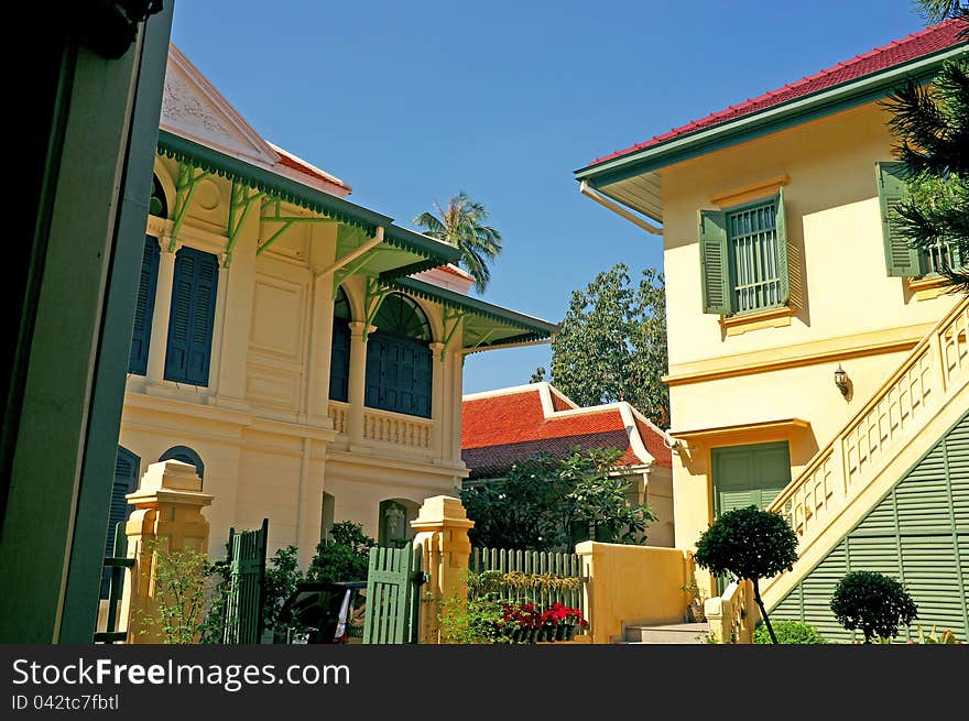 Parsonage in temple Bangkok Thailand.